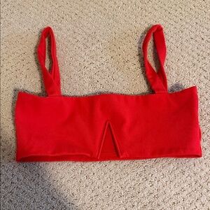 Edikted Red Strapless Crop Top